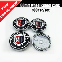 2 36inch 60mm 100pcs logo emblem stickers cover wheel center caps emblem badge auto accessories for alpina e60 rim accessories
