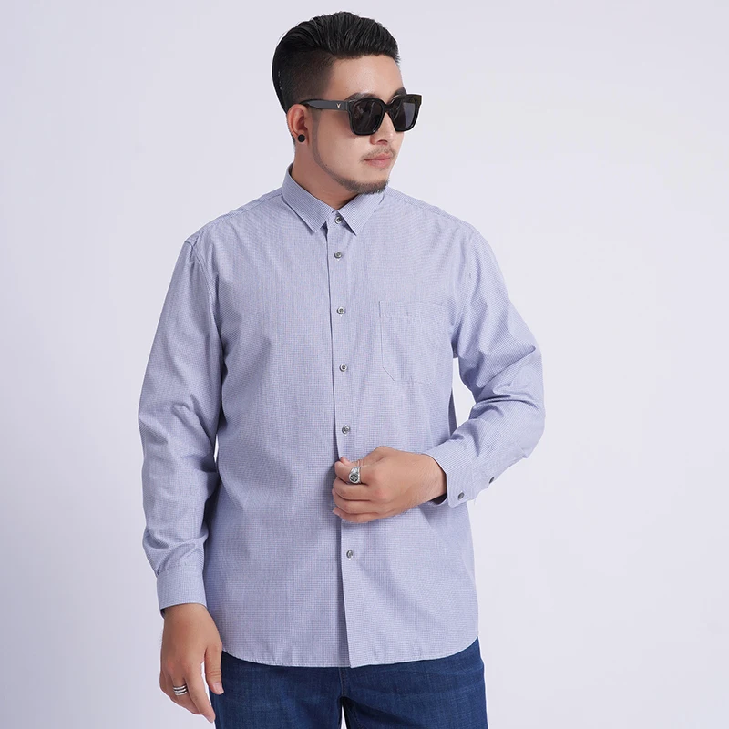 

Plus Size 8xl 7xl Free Shipping 2020 New Arrival Fashion Lattice Men Long Sleeve Spring Extra Large Cotton Casual Dress Shirts