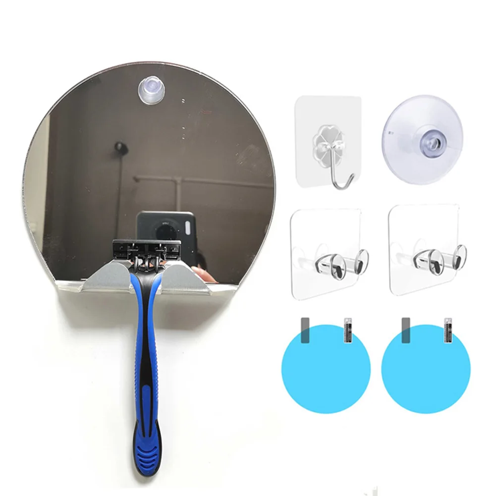 

Acrylic Anti-Fog Shower Mirror Bathroom Shaving Mirror with Razor Hook Fogless Wall Hanging Mirrorr Bathing Travel Accessories