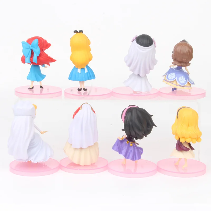 

Disney Q Posket Fairy Princess Doll Frozen Elsa Anna Jasmine Ariel Belle Mulan Action Figure Toys Cake Decoration Christmas Gift