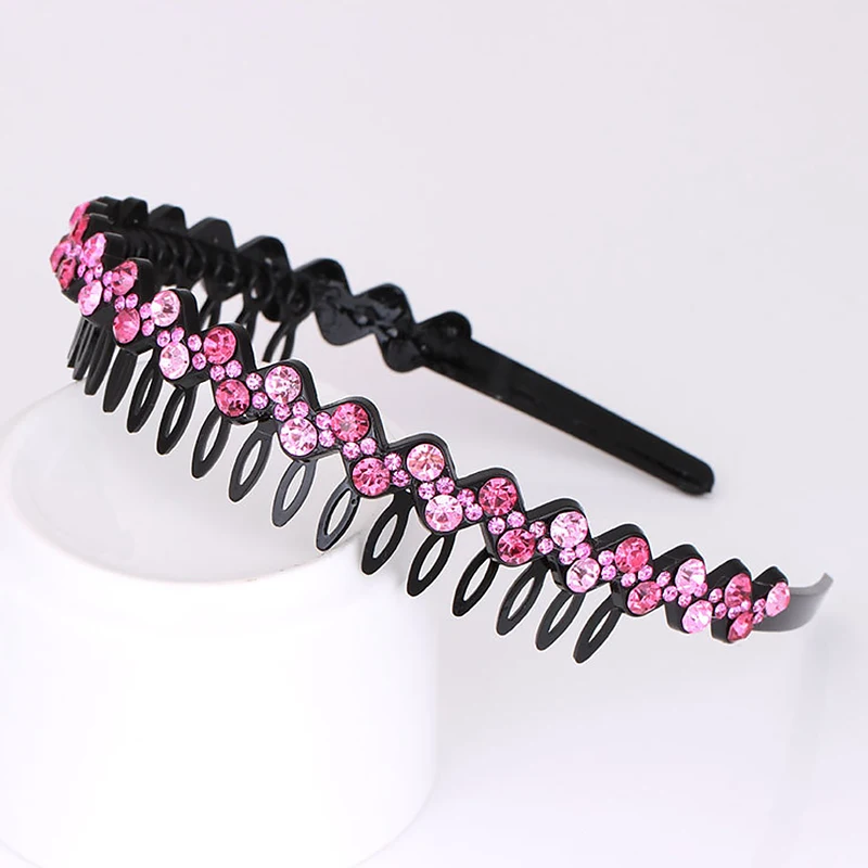 1 шт. Женский Пластиковый черный зубчатый спортивный обруч для волос волнистых