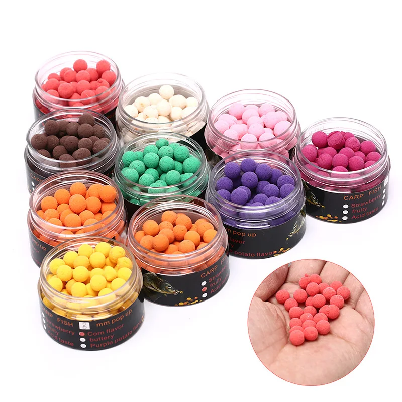

80pcs/box 8mm Carp Fishing Bait Smell Lure Trap Ups Floating Ball Beads Feeder Lure Formula Fishing Tool