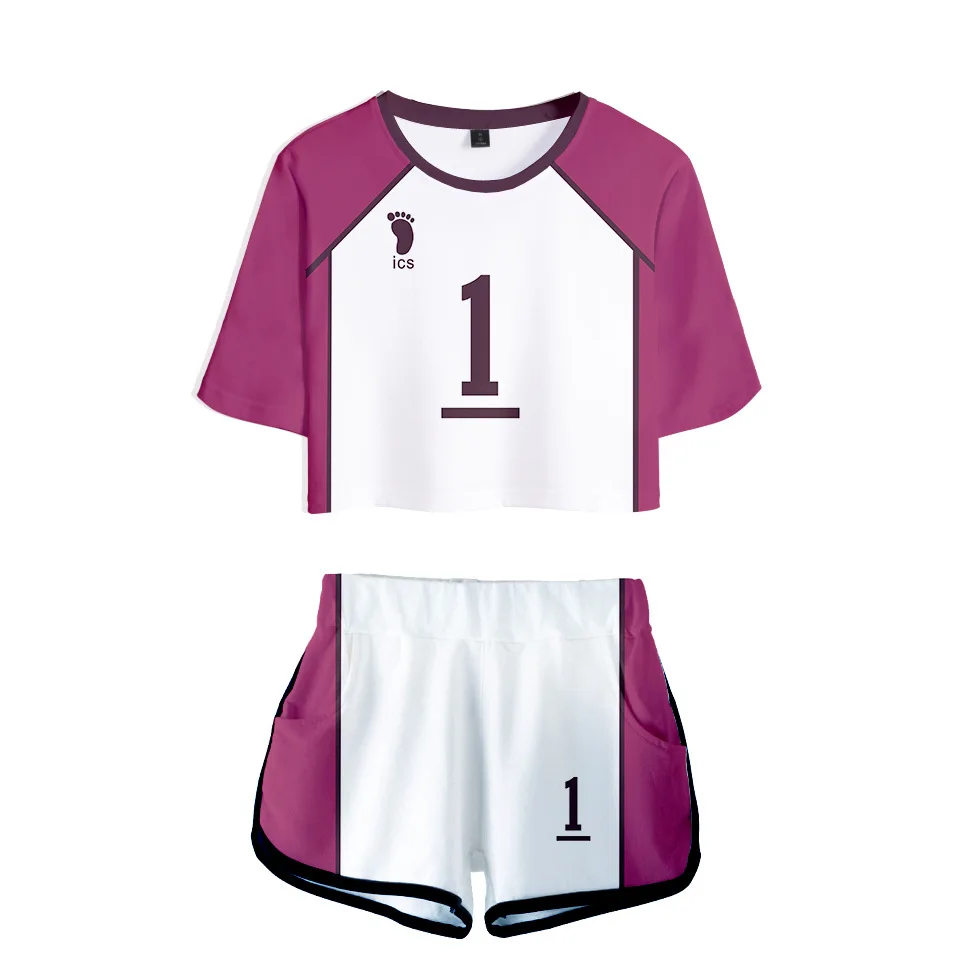 

Anime Haikyuu Cosplay Costume Ushijima Wakatoshi Tracksuit Women Two Piece Set Top and Shorts Streetwear Casual Clothes Pullover