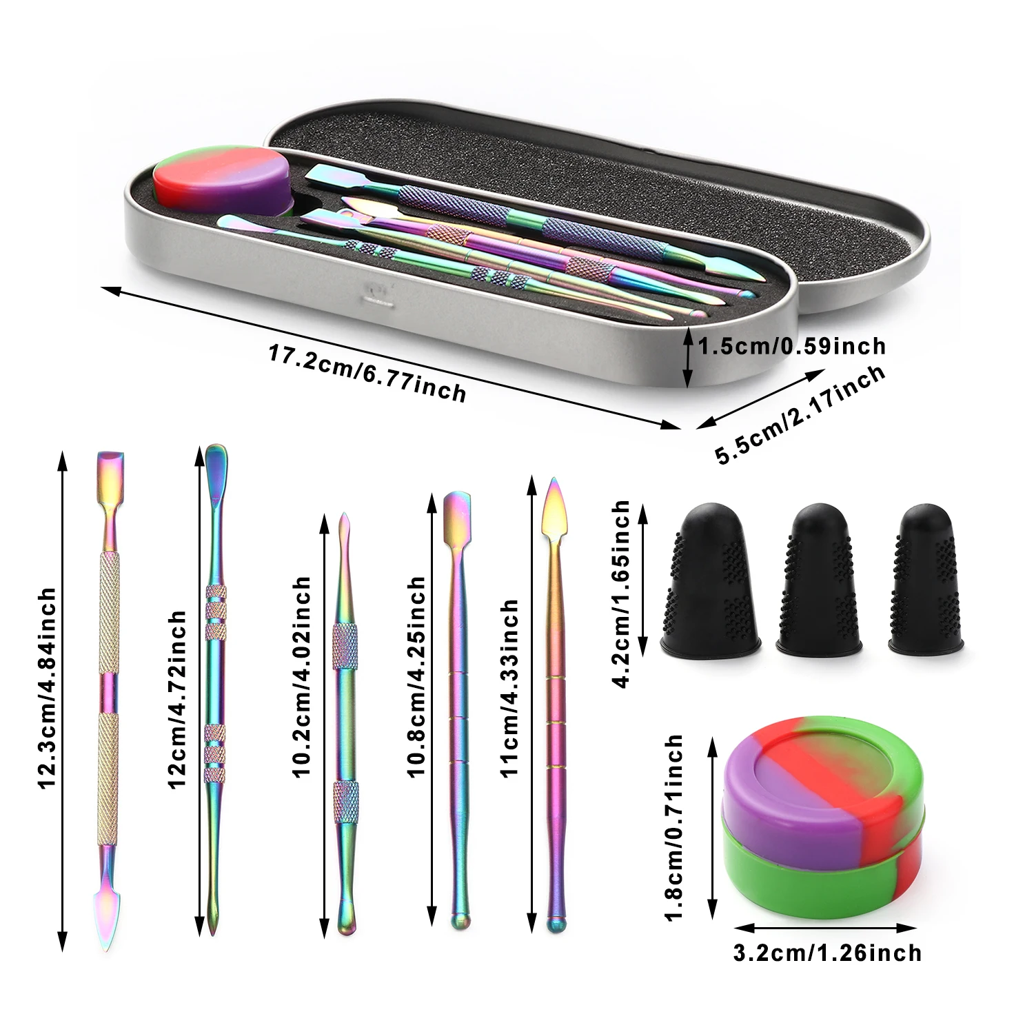 10 шт./компл. Серебристая/Радужная ложка из нержавеющей стали инструмент для