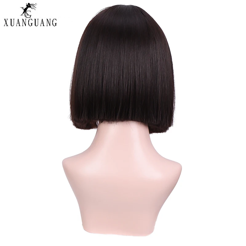 Парик из синтетического волокна Короткий прямой парик с париком |