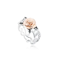 2020 creative fashion hot style double color rose ring american noble womens flower engagement wedding ring