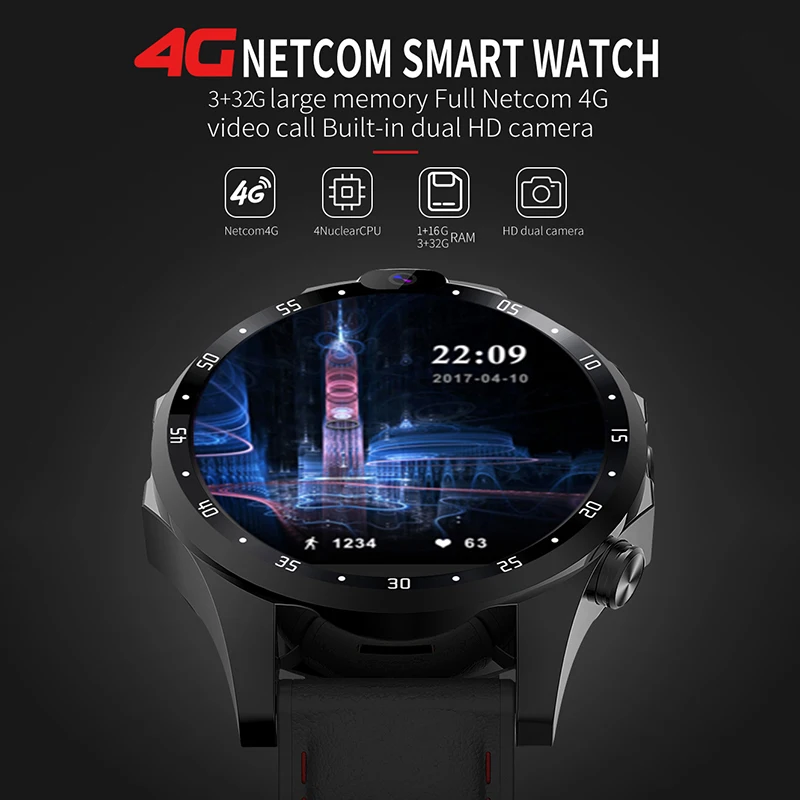 Смарт часы Netcom 4G 800 мАч 3 + 32 ГБ Android 7 1|Смарт-часы| |