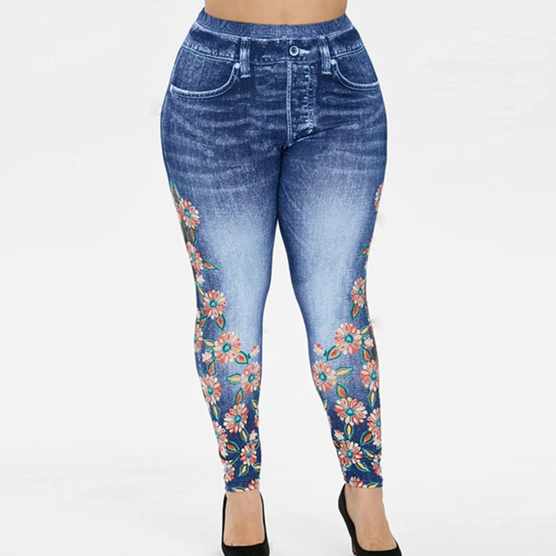 Женские леггинсы размера плюс 3XL модные эластичные брюки карандаш с высокой