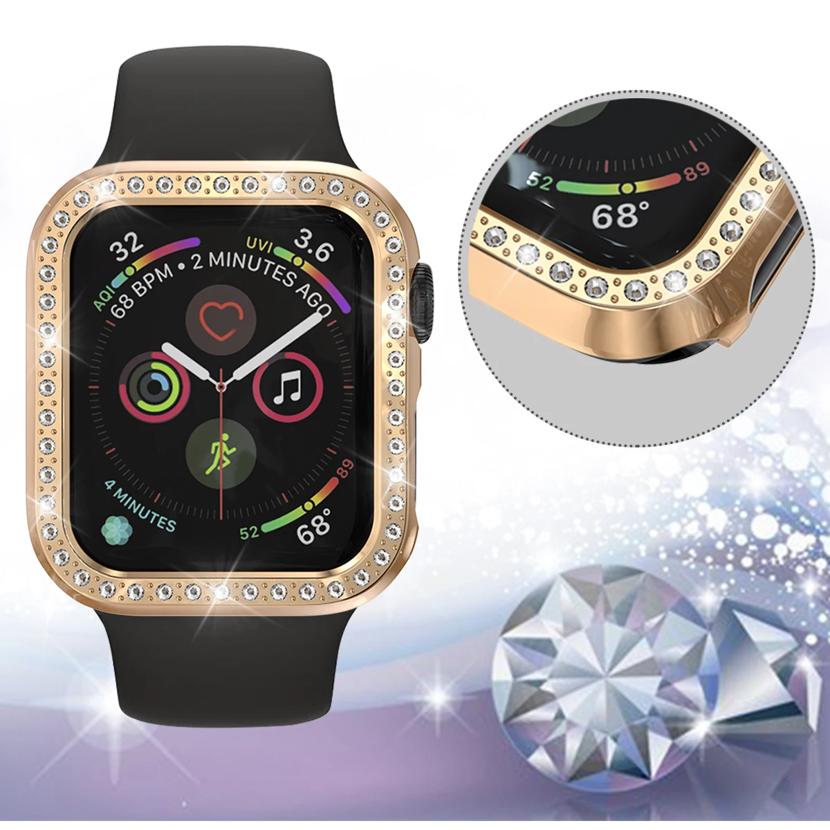 Блестящий чехол из поликарбоната для Apple Watch 4 40 44 мм защитный бампер iWatch серия 5 s