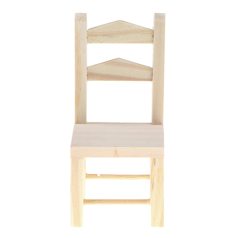 

1 Pcs 1:12 Mini Doll House Dollhouse Restaurant Chair Furniture Miniature Wooden Kitchen Chair Kids Pretend Play Toys