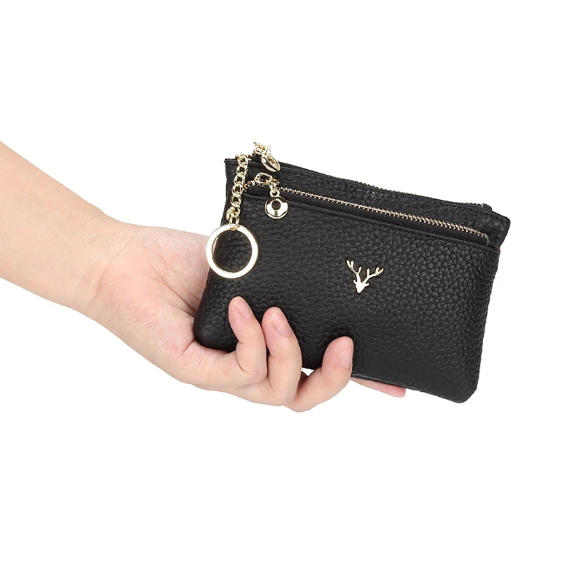 COMFORSKIN Premium Cowhide Leather Female Zipper Purse Cute Style Deer Head Coin For Women Dropshipping Girl's Key Wallet | Багаж и