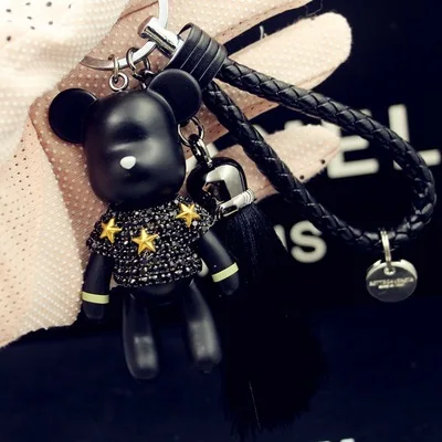 Popobe Мрачные медведь для цепочек ключей сумок держатель с подвеской из смолы