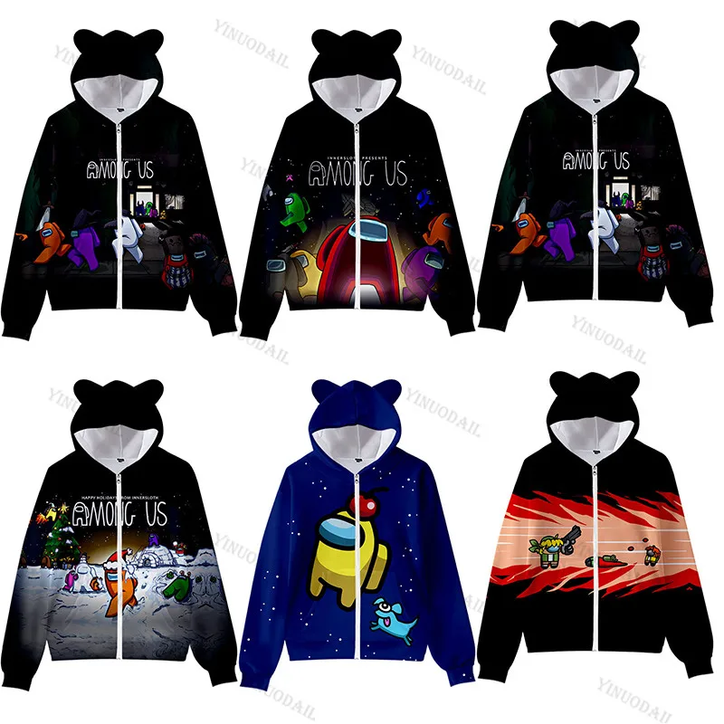 

Sweatshirts Zipper Hoodies for Men Women Spring Winter Clothes Hoody Coat Kids Boys Cartoon Game Cosplay