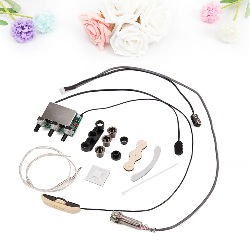

GMB361 Acoustic Classical Guitar Sound Hole Soundhole Pickup Piezo Pickup Guitar Preamp with Volume Phase Bass Treble Control T0