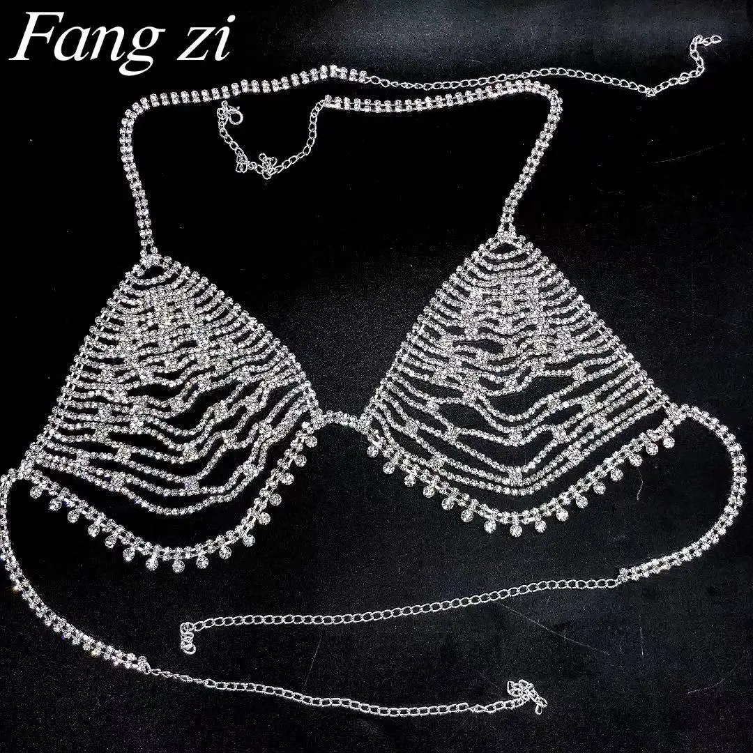 Женский цепочка для тела со стразами бюстгальтер с цепочкой и блестящими