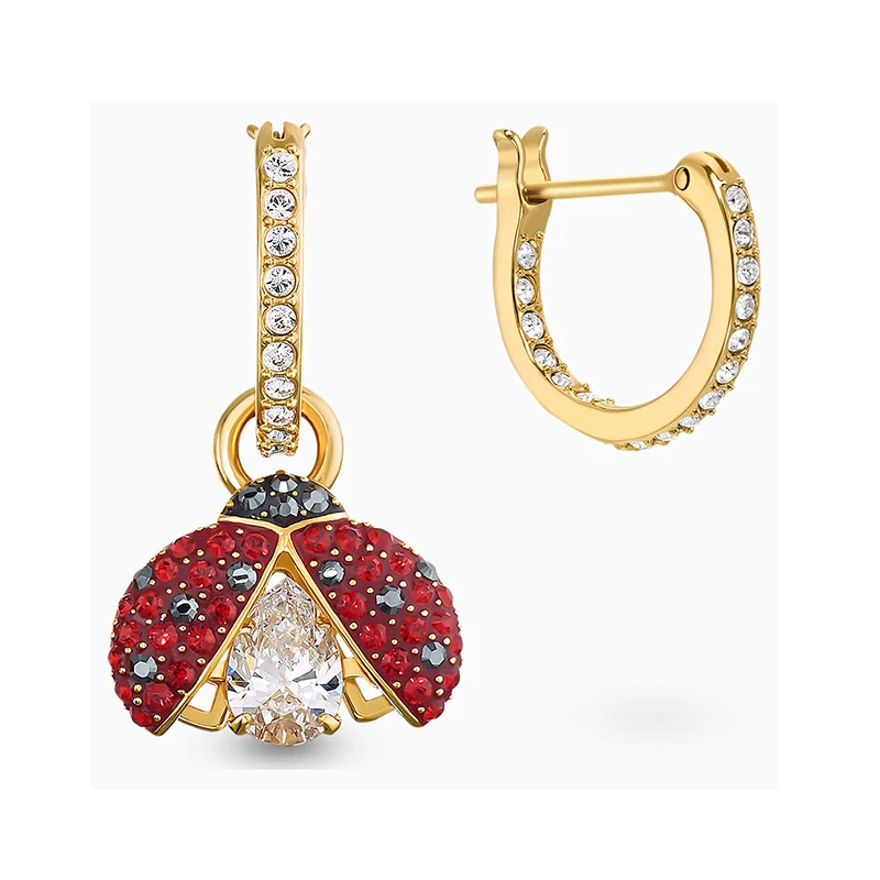 

Fashion Jewelry SWA Original New Necklace Ladybug Shape Colored Zircon Rose Gold Gold Crystal Lady Birthday Anniversary Gift