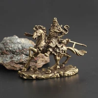 brass chinese god of wealth riding horse guan gong statue home decoration accessories copper office desk decor ornaments