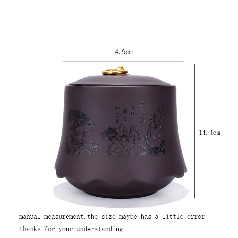 Yixing фиолетовая глиняная чайная банка ручная роспись печать для Хранения Caddy Canister