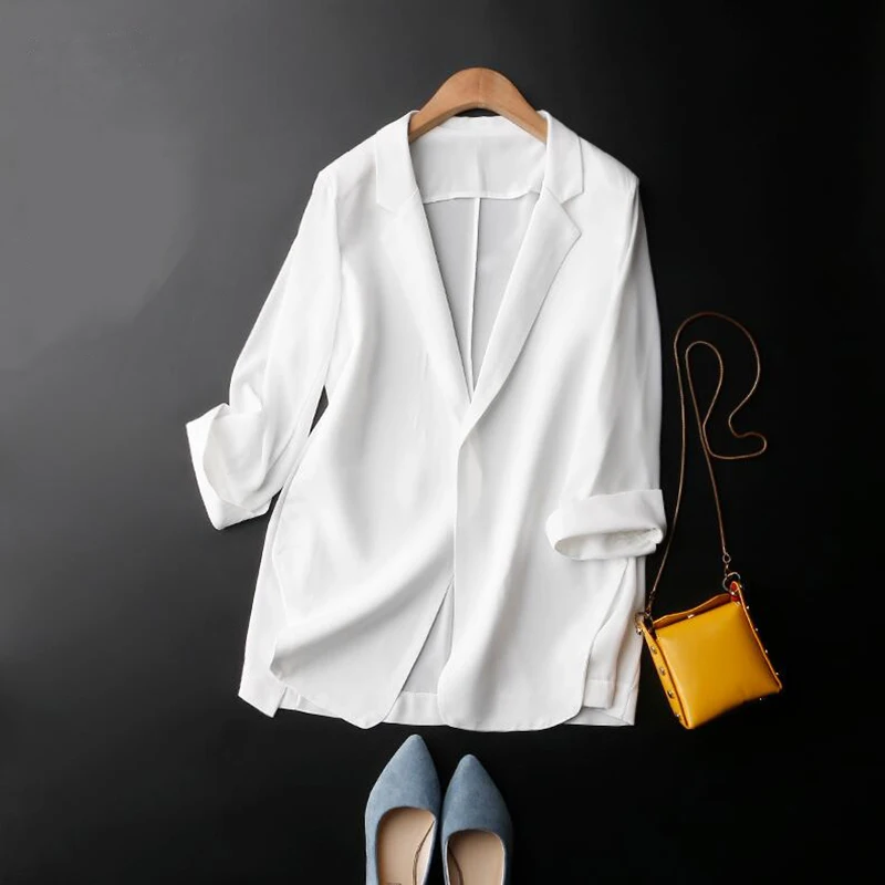 Пиджак женский шифоновый с длинным рукавом модный Свободный Повседневный