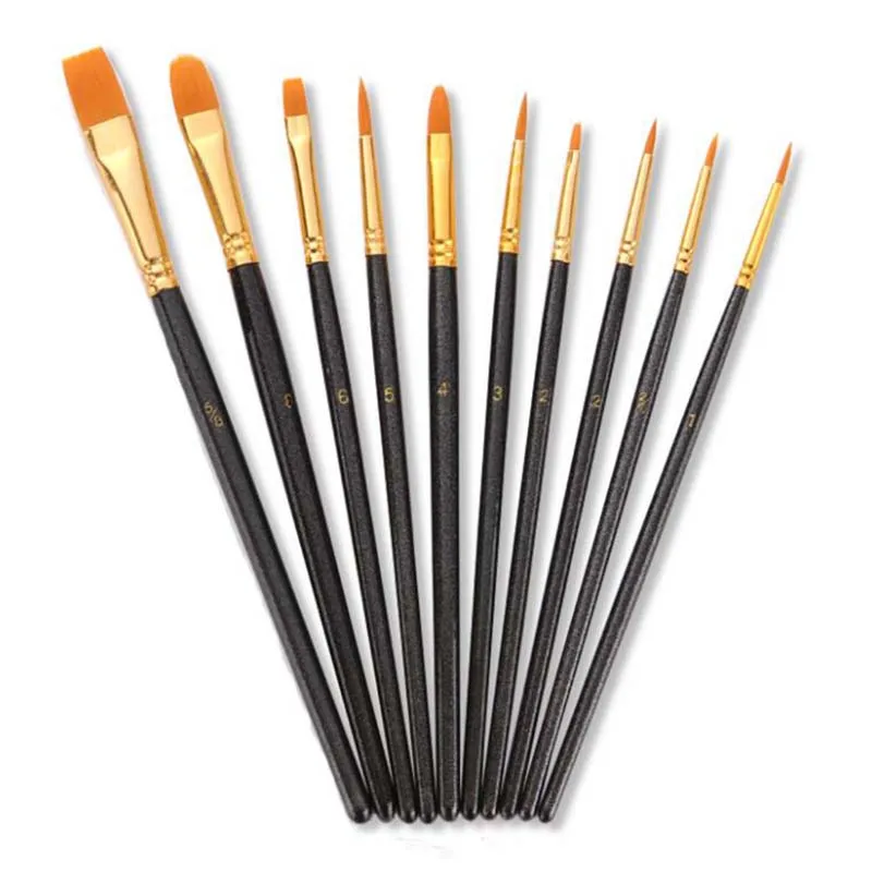 30Pcs Artist Nylon Paint Brush Professional Watercolor Acrylic Wooden Handle Painting Brushes Art Supplies Pen Stationery - купить по
