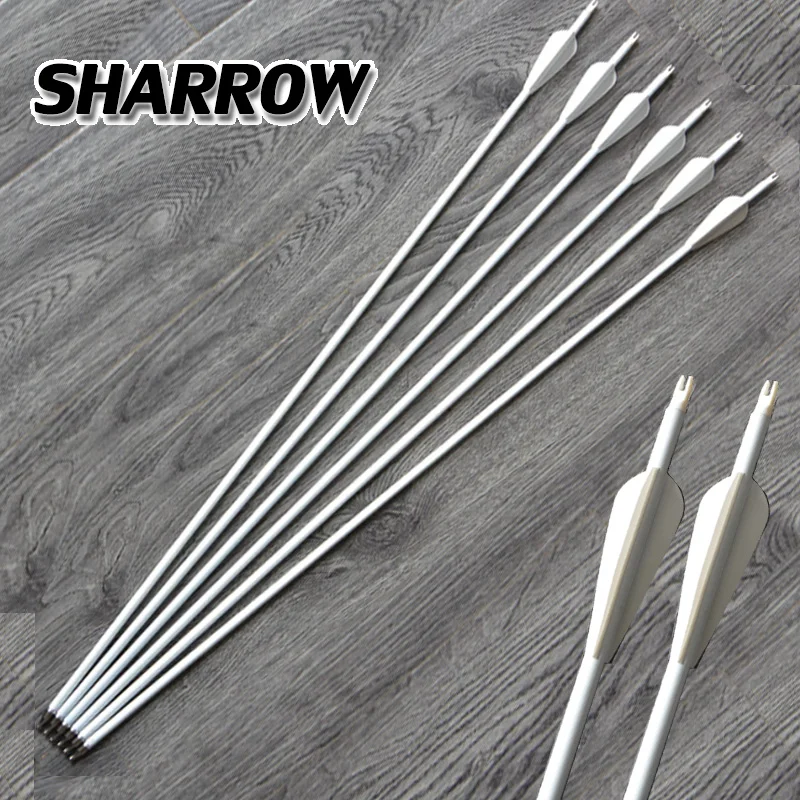 

12pcs Spine 500 White Mix Carbon Arrow Rubber Feathers 100grain Arrowhead Hunting Shooting Training Archery Accessories