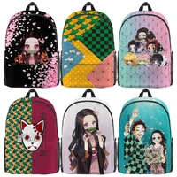children demon slayer 3d print backpacks for girls boys anime bookbags kids cartoon school bags students knapsacks woman bagpack