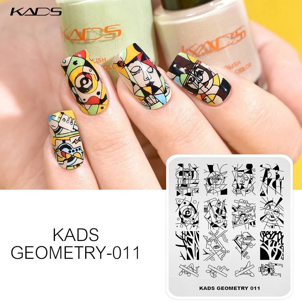 Пластины для стемпинга KADS геометрия 011 дизайн изображения пластинки ногтей