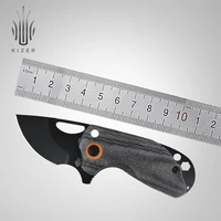 kizer folding pocket knife v2561n1n2 catshark 2020 new flipper edc knife with titanium g10micarta handle