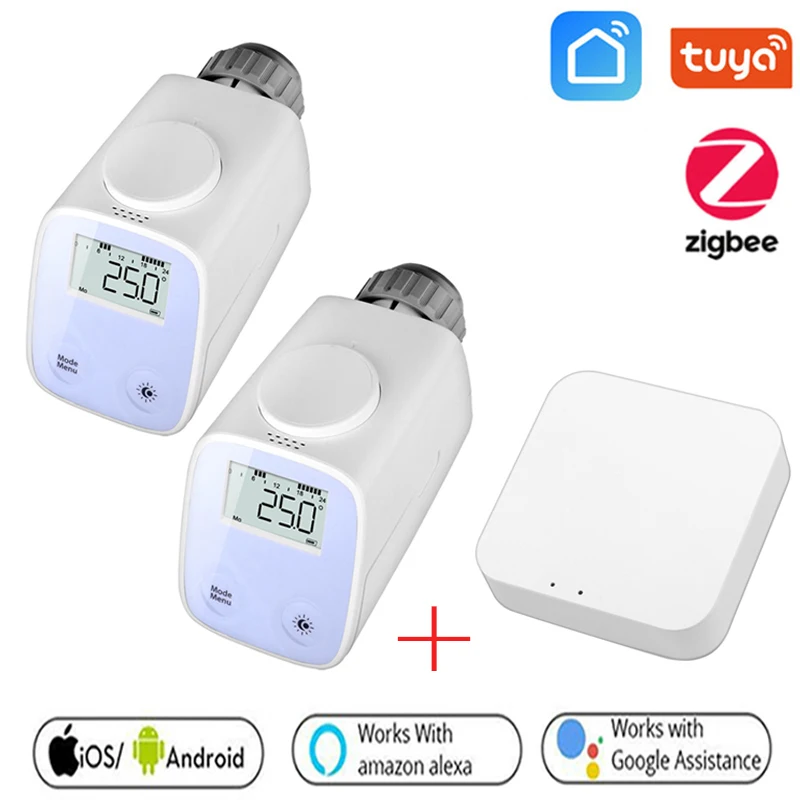 

Tuya ZigBee Radiator Actuator Programmable Thermostat Thermostatic Radiator Valve Temperature Controller With Gateway Smart Home