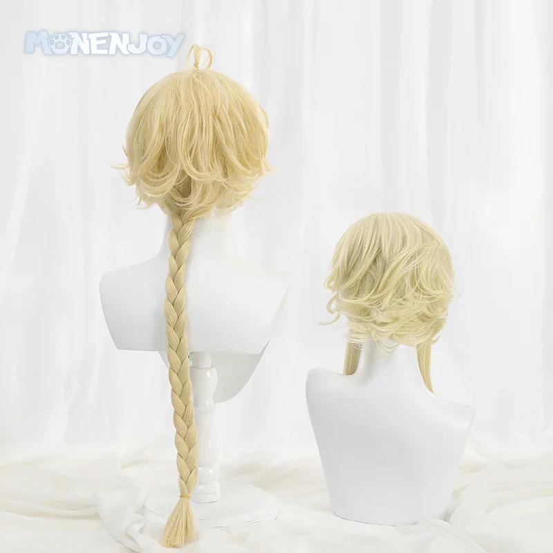 Monenjoy Genshin Impact Traveler Aether Lumine парик для косплея Kong Ying Yellow Cos Hair | Тематическая одежда и