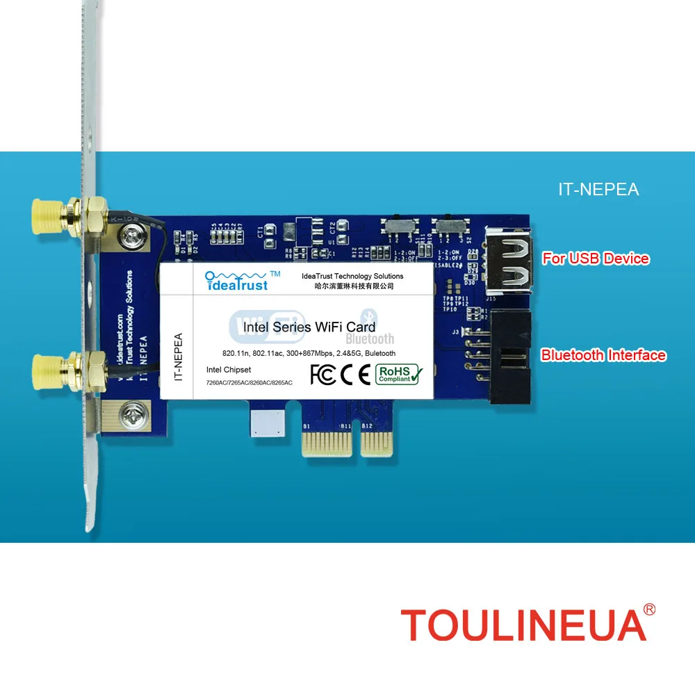IT NEPEA 8265ac 802.11AC Intel 8265 ac 8265AC 8265NGW PCI E PCIe 1x X1 BT 4 2 WiFi карта для настольных ПК PK 7260 7265 8260|wifi