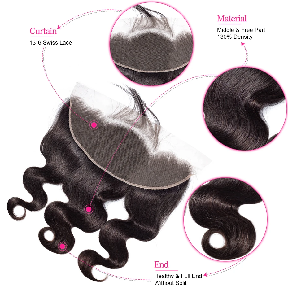 Piaoyi бразильские волнистые средне-коричневые кружевные Фронтальные 13x6