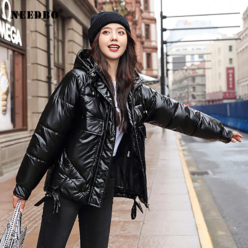 NEEDBO Winter Jacket Women 2020 Parka Mujer with Hat Puffer Jacket Women Winter Coat Cotton Padded Warm Casual Casaco Outwear