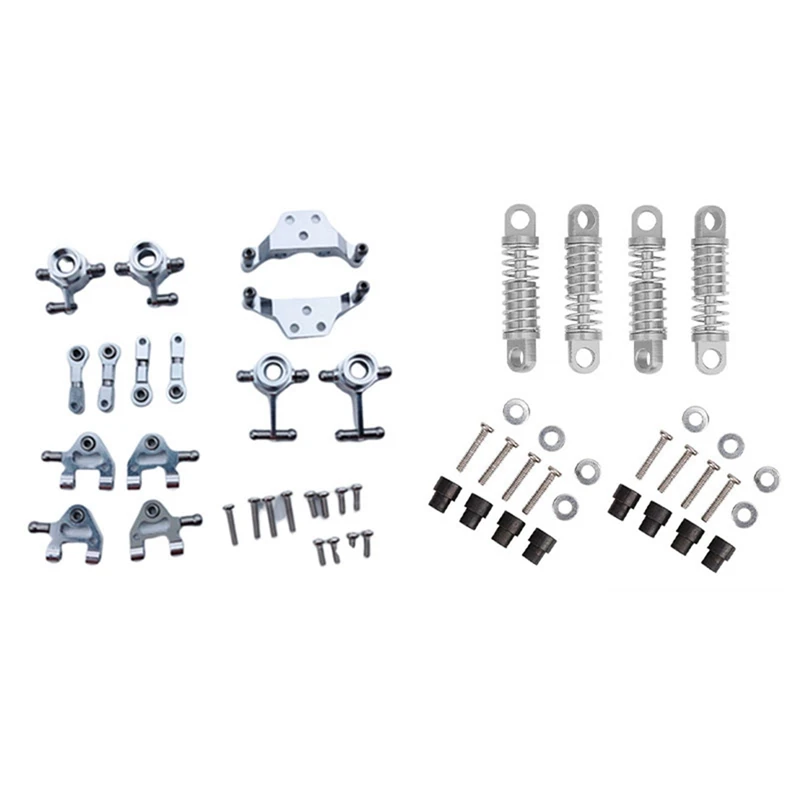 

2 Set RC Car Parts: 1 Set Steering Cup Swing Arm Shock Absorber Plate Set & 1 Set Shock Absorber