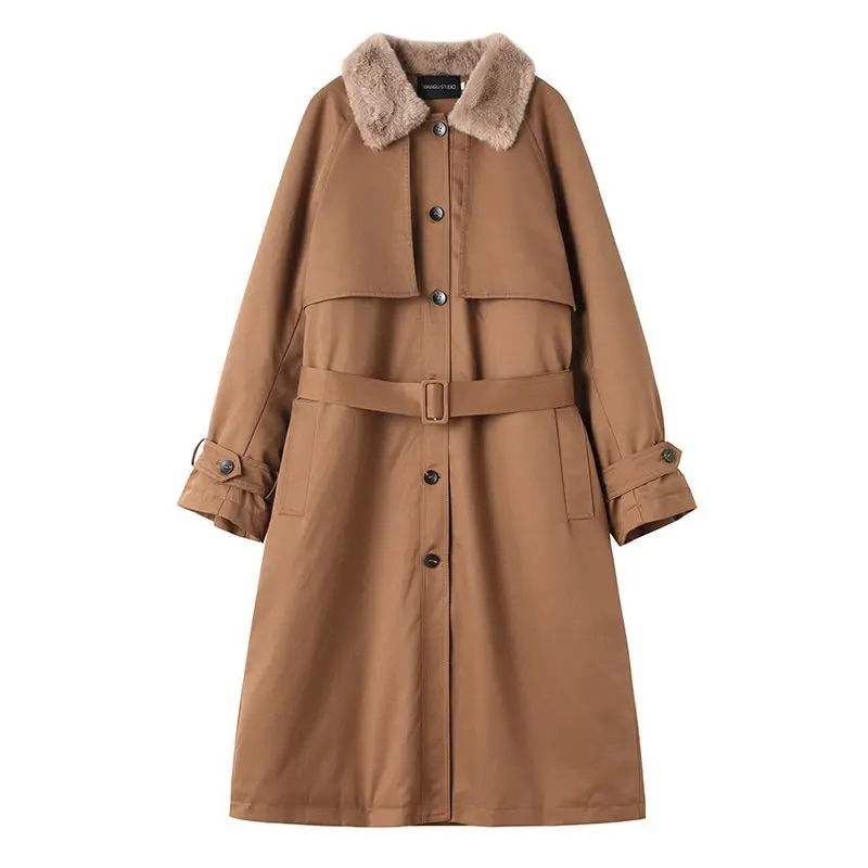 

Luck A Winter Down Jacket Women Mujer Thick Warm Cotton Padded Parkas Female Wool Liner Rabbit Fur Jackets Long Coat Outwears