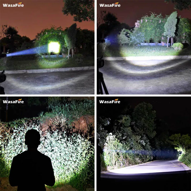 

Wasafire XM-L T6 Led Flashlight Ultra Bright 3800 Lumens Torch Zoomable LED Lantern With 18650 Battery + Charger For Camping