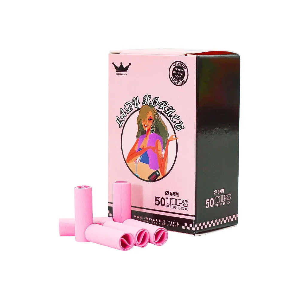 

5BOX 50pcs/box Lady Hornet 6mm pink Disposable cigarette filter Tips HOLDER tobacco rolling smoking accessories for weed smoke