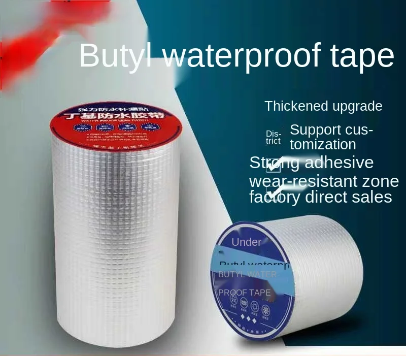 

Butyl Waterproof Tape Leak Repair Strong Kitchen Water Pipe Toilet Roof Self Adhesive Tape Aluminum Foil Plugging Caulk Tape