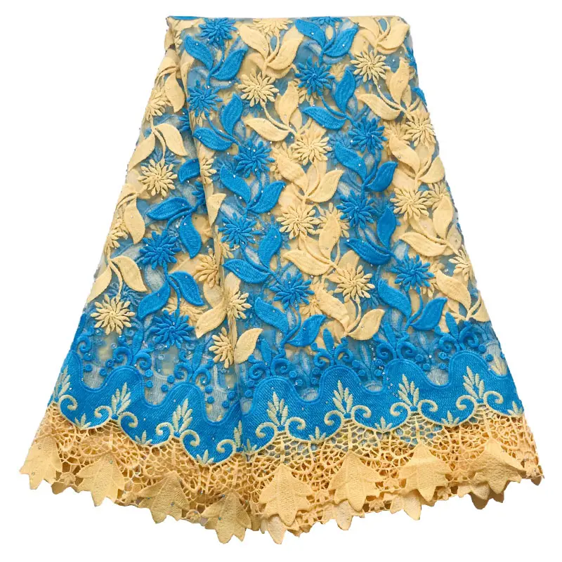 

African Lace Fabric High Quality French Tulle Lace Fabric 2020 Nigerian Laces Guipure Embroidery Fabric For Wedding f200321