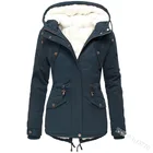 Новинка Осень-зима 2021, Женская хлопковая одежда, однотонная качественная женская куртка с капюшоном, утепленное женское бархатное пальто