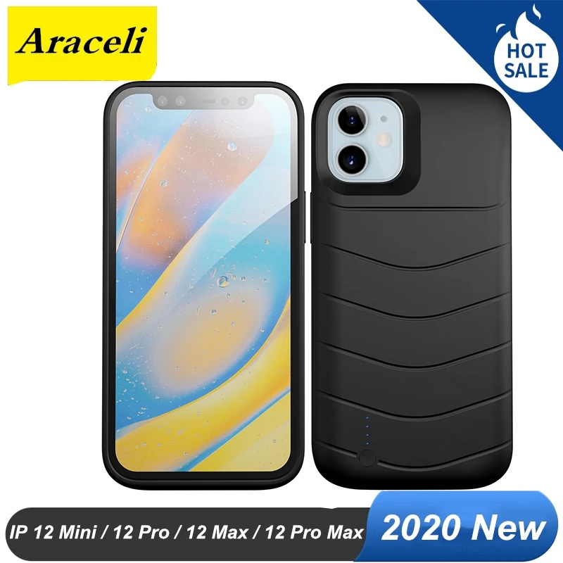 

4000 мАч до 6000 мАч для iphone 12 Mini 12 Pro 12 Max Pro Max, чехол для аккумулятора, внешний аккумулятор с аудиовыходом, чехол для зарядного устройства