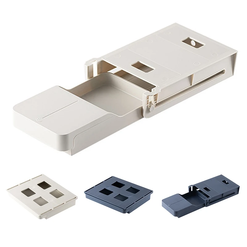 

Under Desk Drawer Adhesive Storage Box for Office Pen Holder Sorting Box Kitchen Fork Storage Tray Organizer