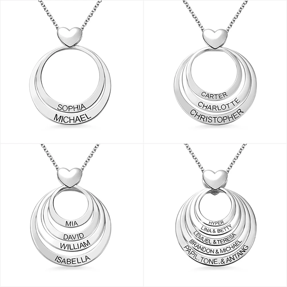 

Sweey Wholesale Custom Family Stacked Circle Necklace Russian Circle Name Necklace Personalized Necklaces for Shopify