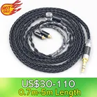 8-жильный посеребренный кабель LN007690 для наушников AKG N5005 N30 N40 MMCX Sennheiser IE300 IE900, 3,5 мм, 2,5 мм, 4,4 мм, XLR, черный