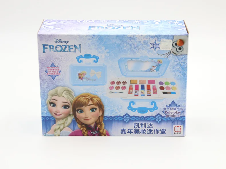 

Disney Frozen Girls Princess Frozen Elsa Anna Snow White Make Box Set Safety Non-toxic Lipstick Cosmetic Pretend Toys Kids Gift