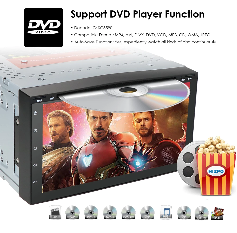OctaCore " 2Din Android9.0 Автомобильный DVD Радио мультимедийный плеер 800*480 универсальный gps навигация Авторадио Стерео Аудио OBD2 DVR DTV