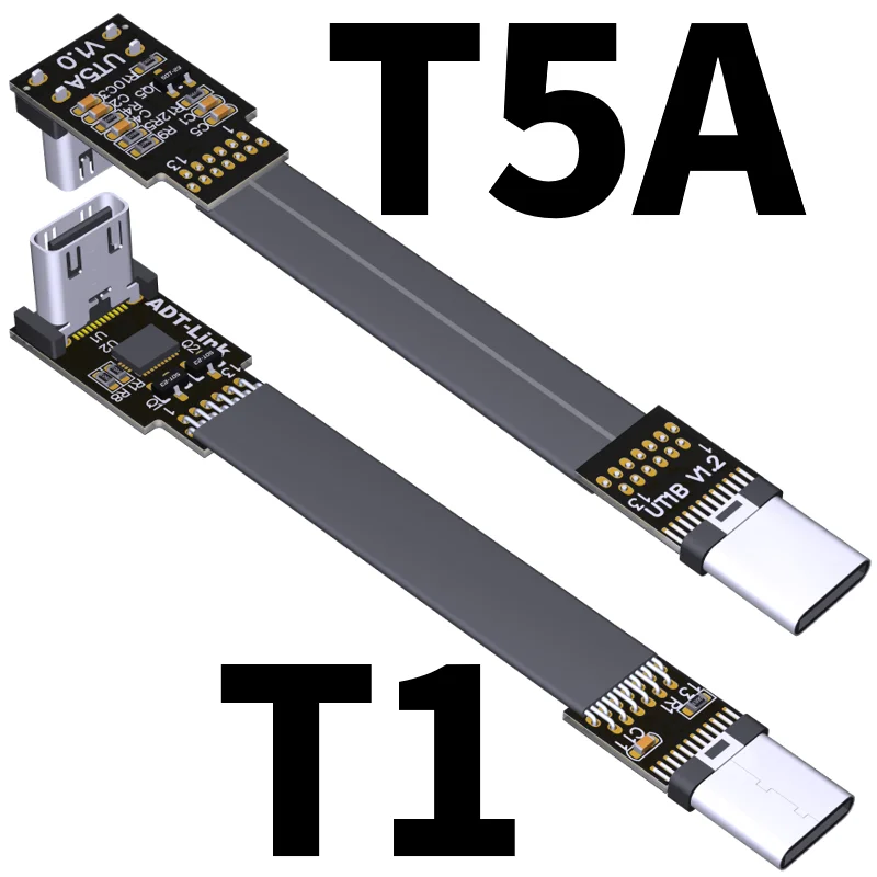 Плоский Удлинительный кабель USB 3 1 типа C к type 10 Гбит/с складной 90 градусов мужской