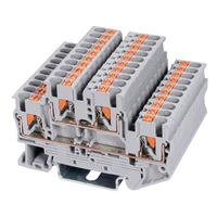 st2 2 52 2 double deck din rail terminal block 2 level push in spring quattro pt2 5 wire conductor 10 pcs