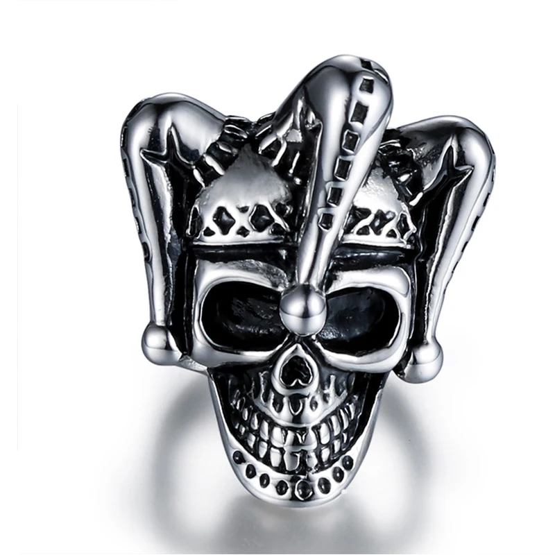 Кольца клоуна мужские кольца с черепом в стиле ретро из нержавеющей стали