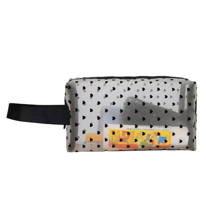 

1PCSFashion Mesh Cosmetic Bag Travel Makeup Bag Wash Tower Toiletry Beauty Organizer Bags Transparent Storage Toiletry Kit